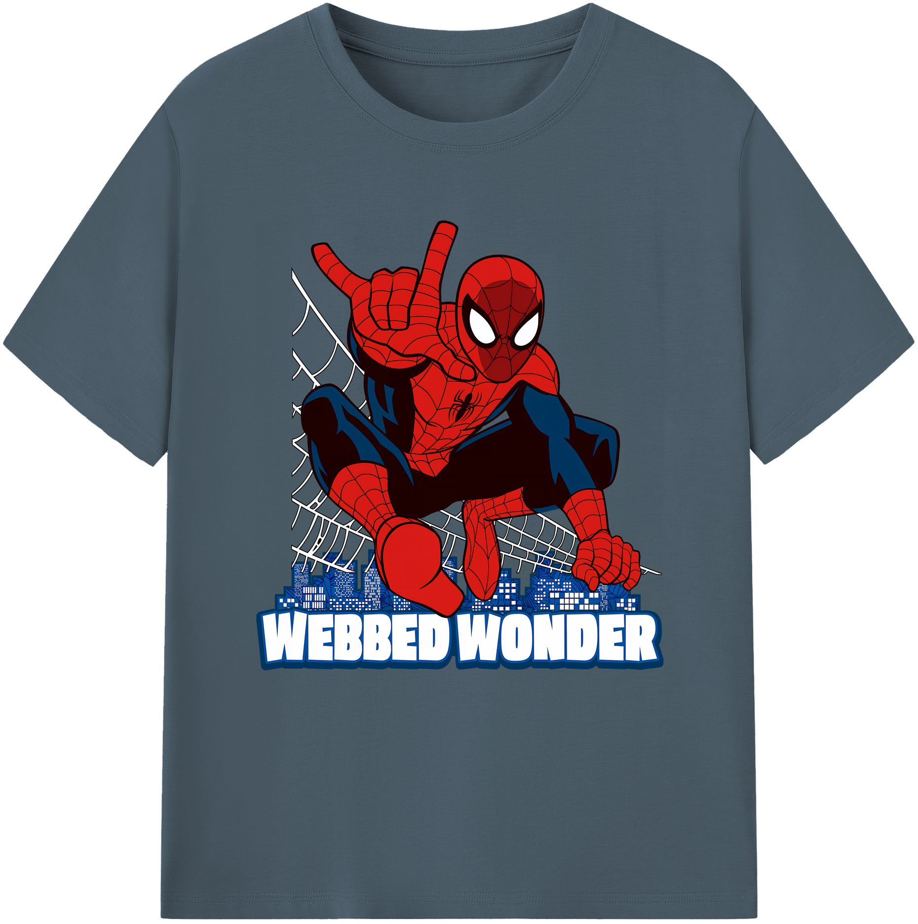（画像用） Spider Man スパイダーマン 綿100％半袖Tシャツ（フロントプリント）